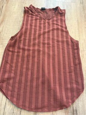 Strut This Mauve Mesh Tank